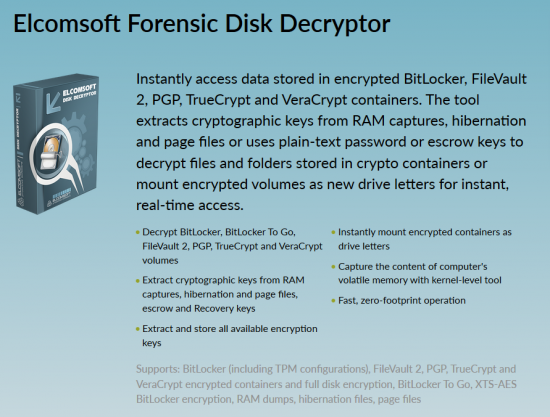 Elcomsoft Forensic Disk Decryptor 2.20.1011 for ios download